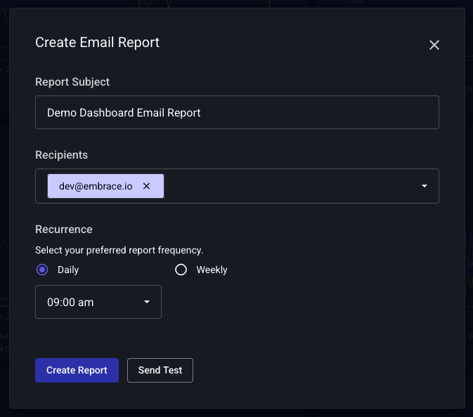 Create Report button