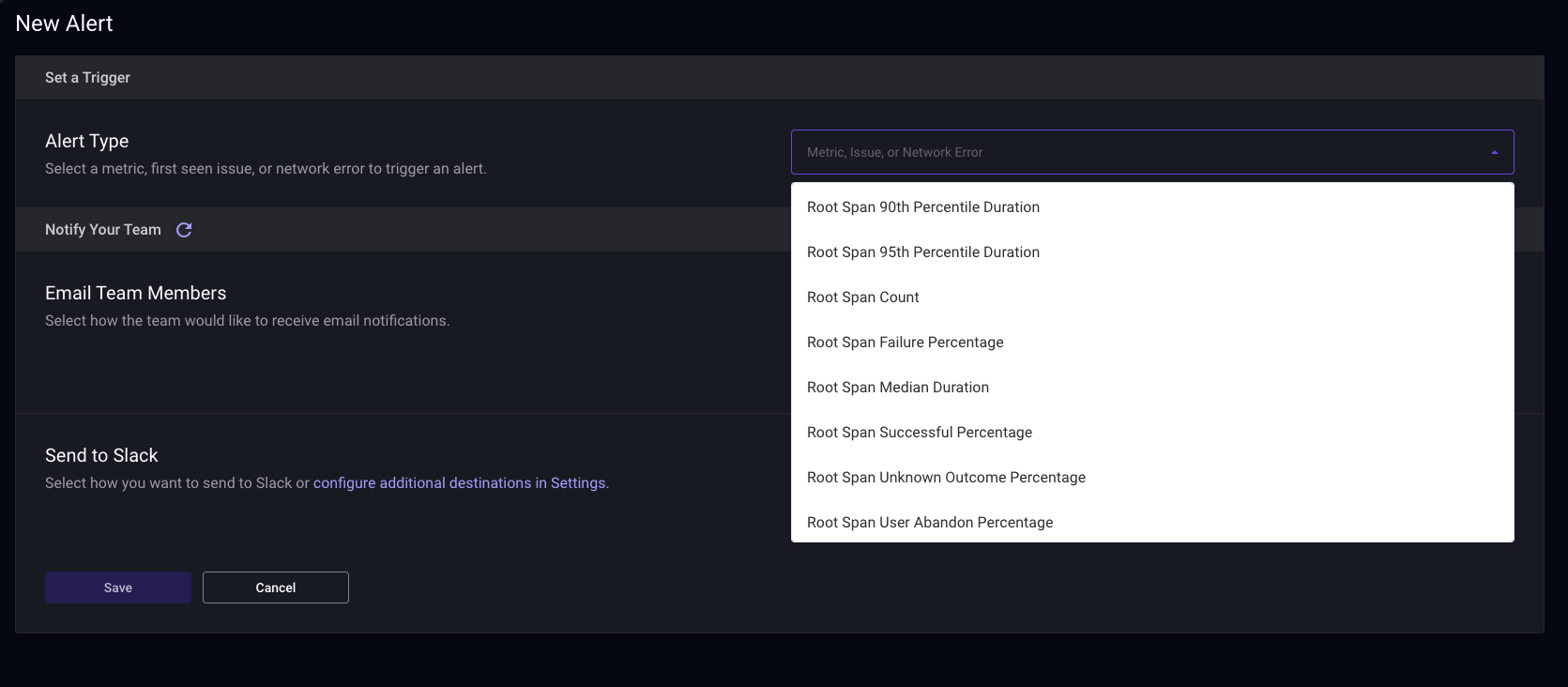 Trace alerts