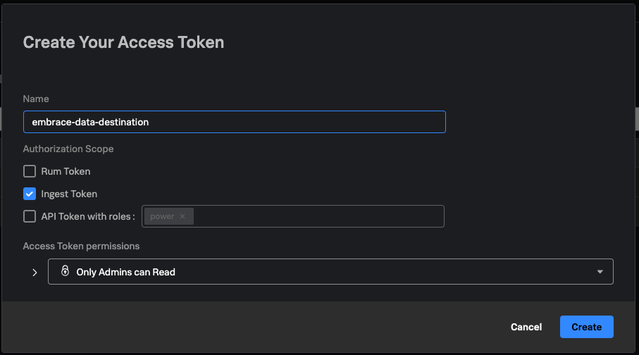 Image showing Access Token modal