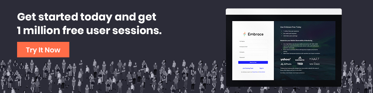 Image of users below landing page and text that reads, "Get started today and get 1 million free user sessions." with a "Try It Now"