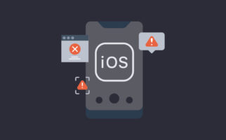 Image of phone screen with warning pop ups surrounding it.
