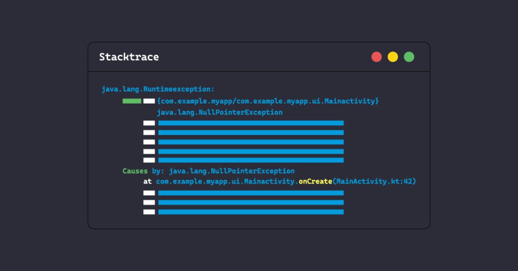 A graphic illustration of an Android stack trace.