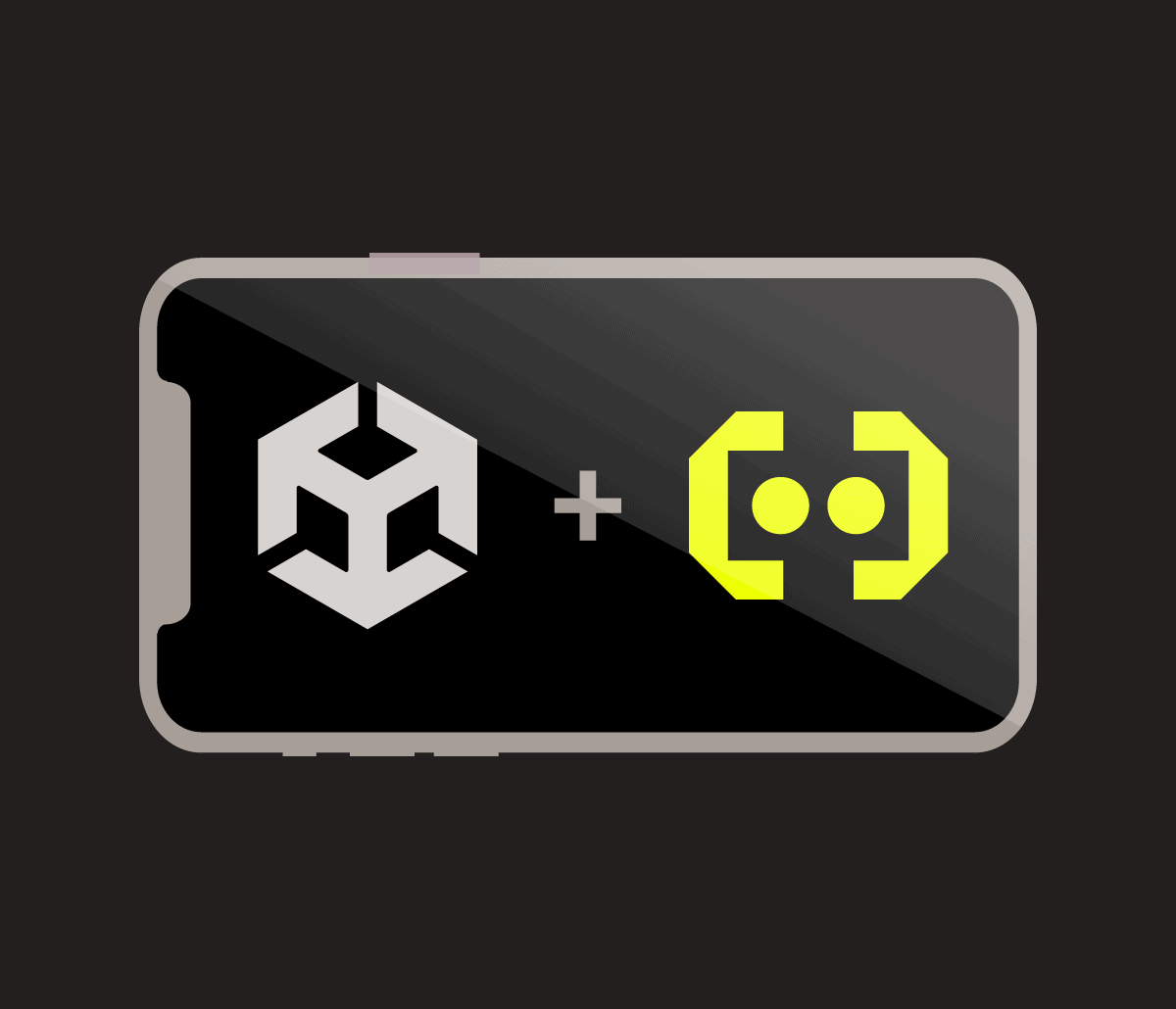 Smartphone with Unity logo and Embrace logo