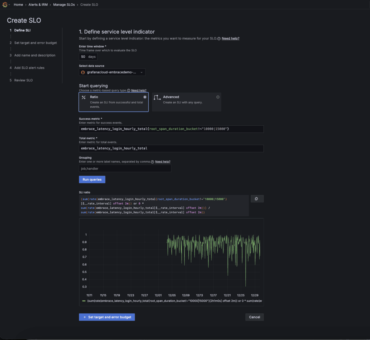 Learn how to build mobile SLOs in Embrace and Grafana