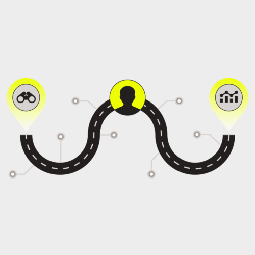 user journey gray background